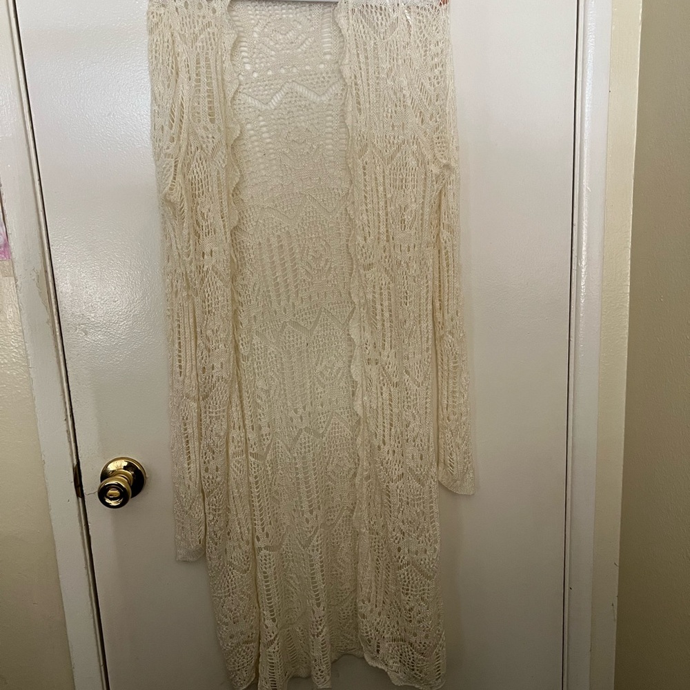 American Rag Ivory Crochet Cardigan